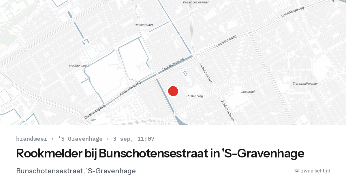 Rookmelder bij Bunschotensestraat in 'S-Gravenhage — 3 sep 2026
