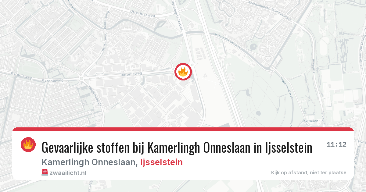 Gevaarlijke stoffen bij Kamerlingh Onneslaan in Ijsselstein — 21 mrt 2026