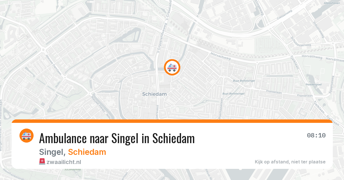 Ambulance naar Singel in Schiedam — 10 aug 2026