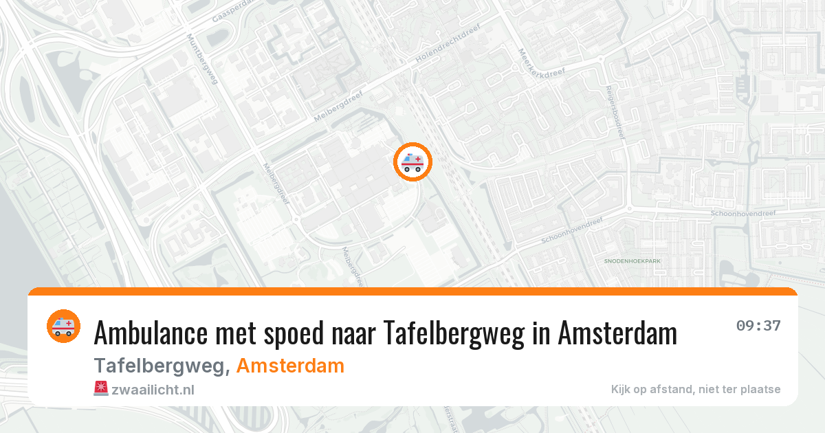 Ambulance met spoed naar Tafelbergweg in Amsterdam — 13 mei 2026