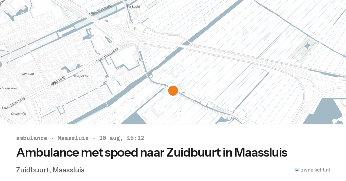 Ambulance met spoed naar Zuidbuurt in Maassluis — 30 aug 2026