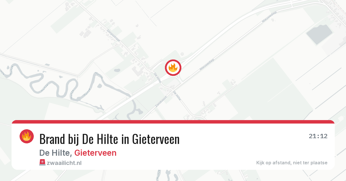 Brand bij De Hilte in Gieterveen — 27 jun 2026