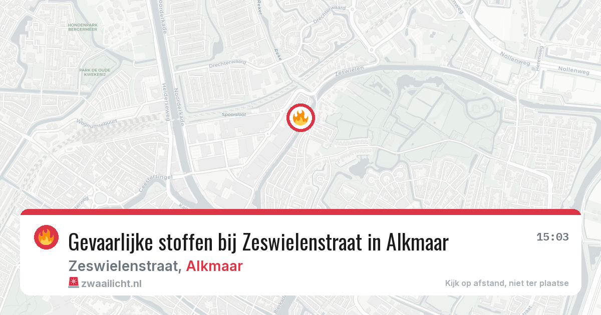 Gevaarlijke stoffen bij Zeswielenstraat in Alkmaar — 14 jul 2026