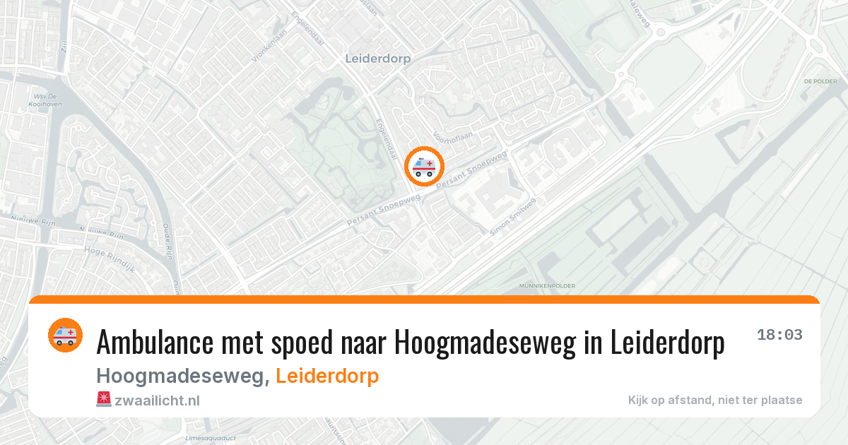 Ambulance met spoed naar Hoogmadeseweg in Leiderdorp — 7 mei 2026