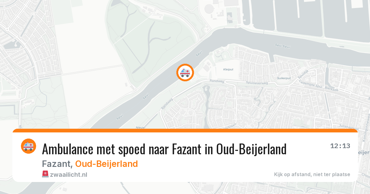 Ambulance met spoed naar Fazant in Oud-Beijerland — 7 jul 2026