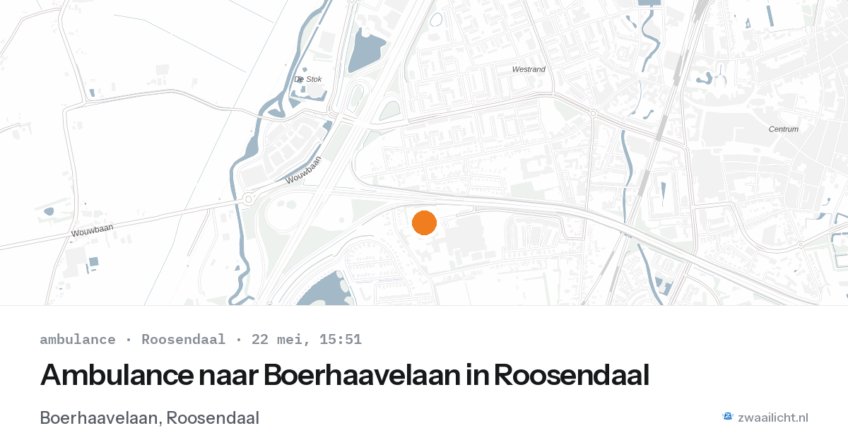 Ambulance naar Boerhaavelaan in Roosendaal — 22 mei 2026
