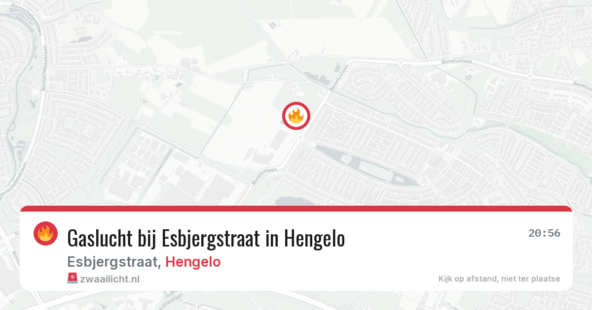 Gaslucht bij Esbjergstraat in Hengelo — 12 aug 2026