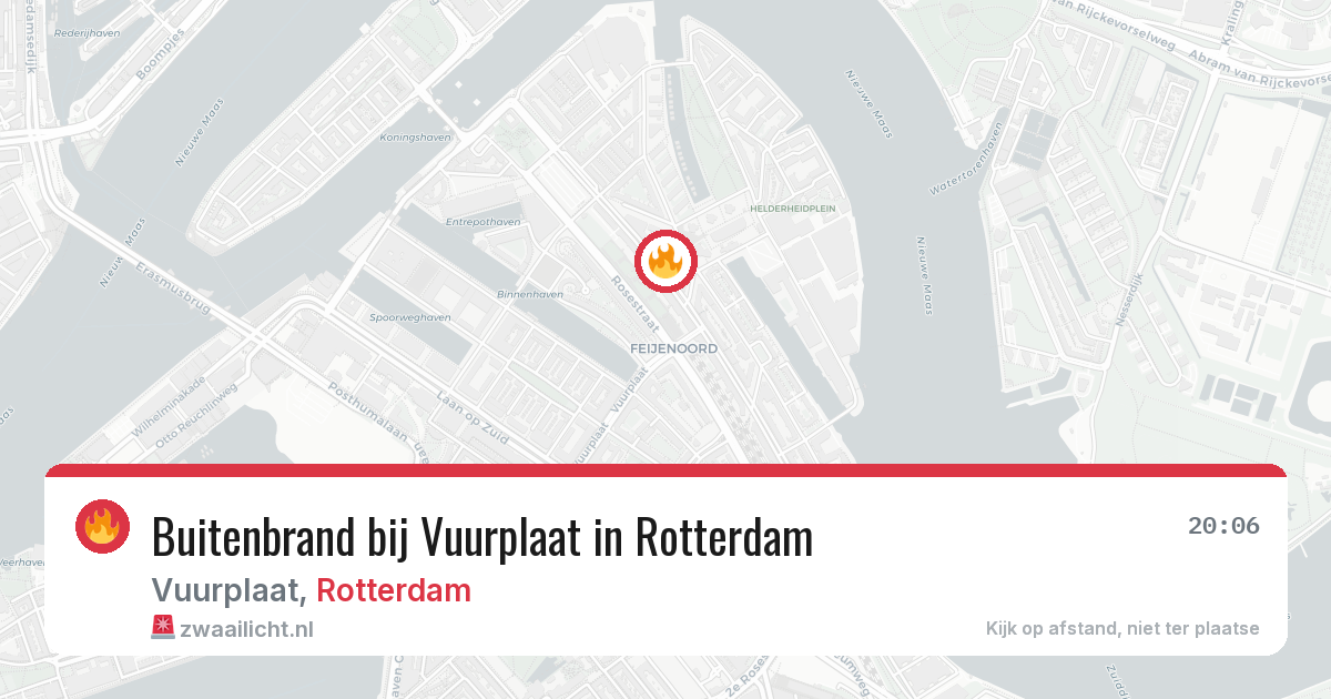 Buitenbrand bij Vuurplaat in Rotterdam — 12 jul 2026