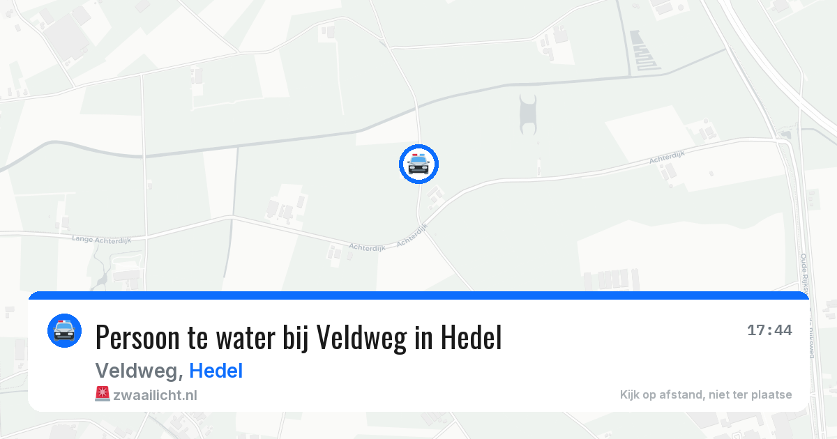 Persoon te water bij Veldweg in Hedel — 19 mei 2026