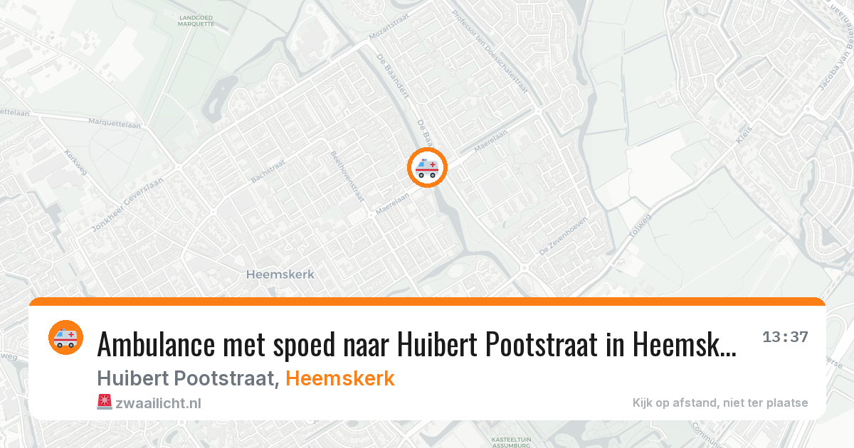 Ambulance met spoed naar Huibert Pootstraat in Heemskerk — 7 aug 2026