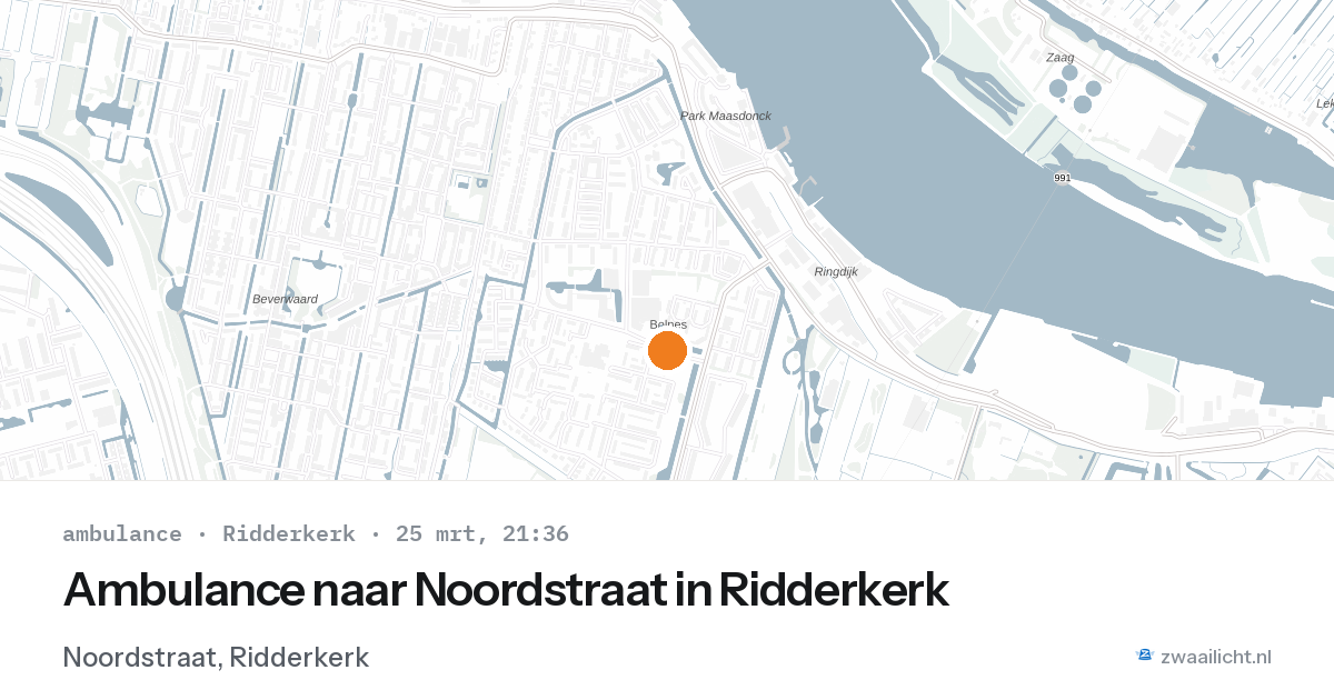 Ambulance naar Noordstraat in Ridderkerk — 25 mrt 2026