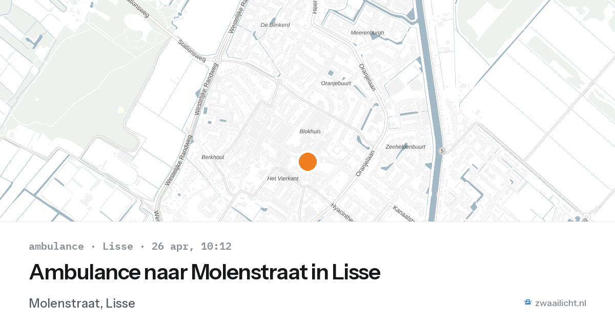 Ambulance naar Molenstraat in Lisse — 26 apr 2026