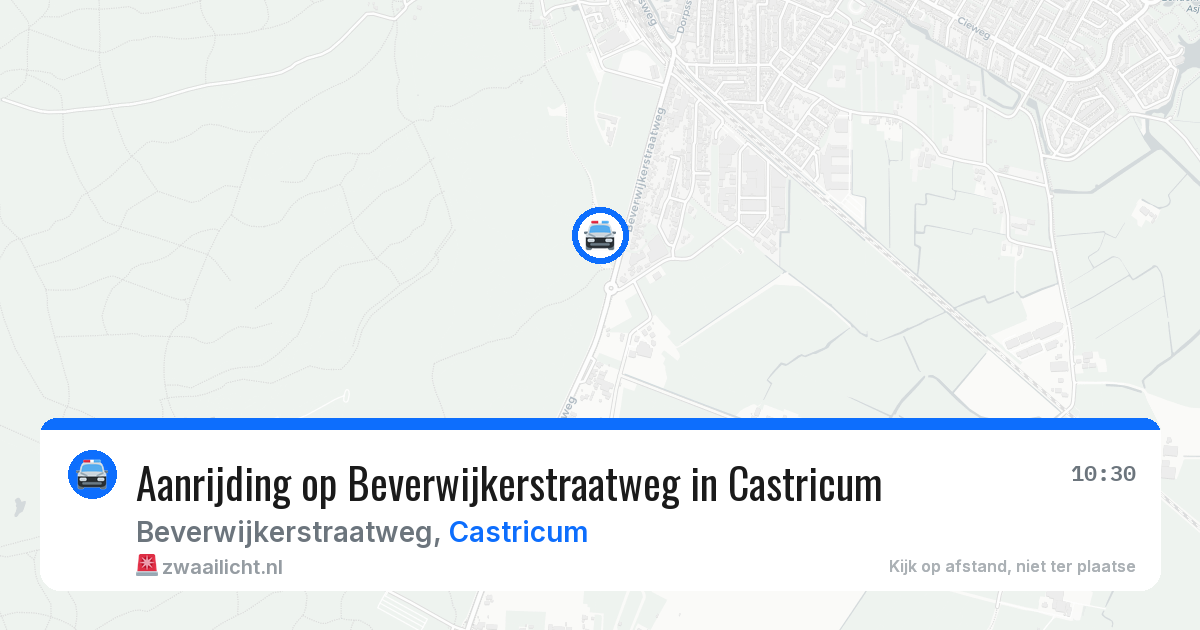 Aanrijding op Beverwijkerstraatweg in Castricum — 14 aug 2026
