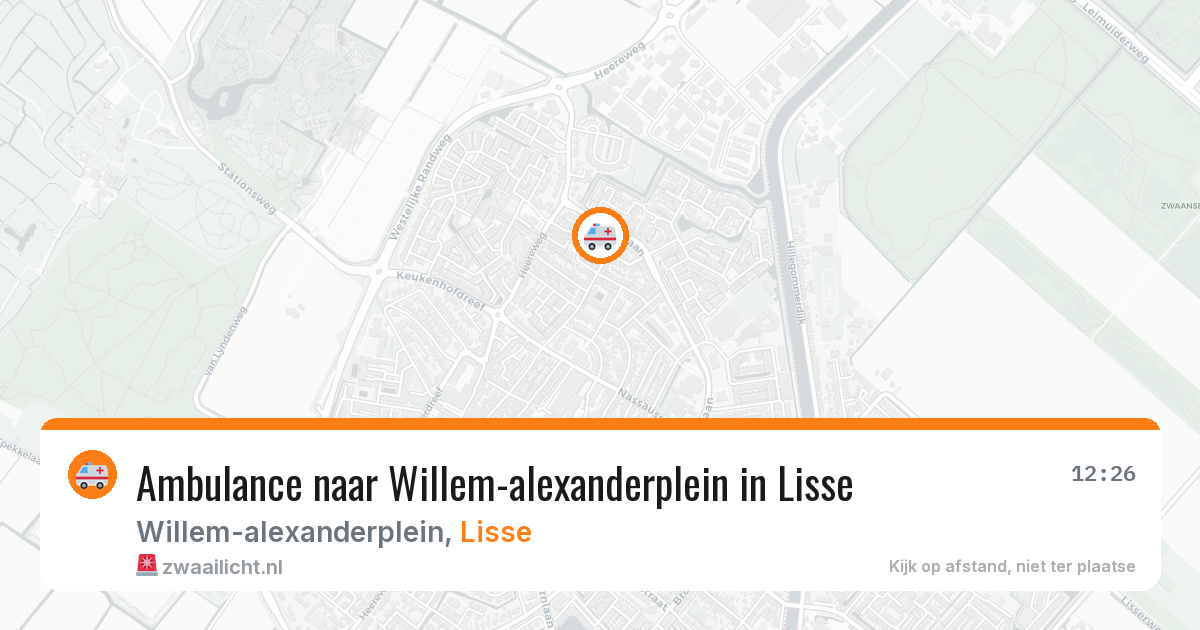 Ambulance naar Willem-alexanderplein in Lisse — 6 aug 2026