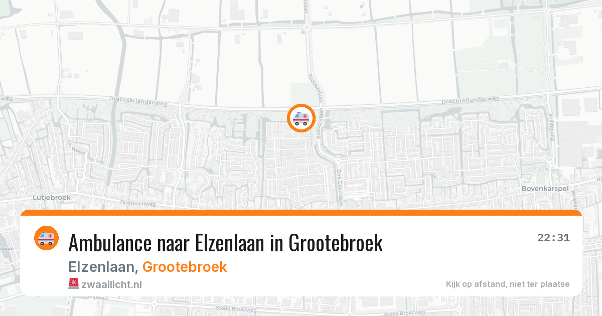 Ambulance naar Elzenlaan in Grootebroek — 31 mei 2026