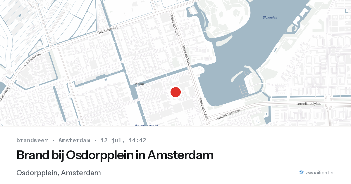 Brand bij Osdorpplein in Amsterdam — 12 jul 2026
