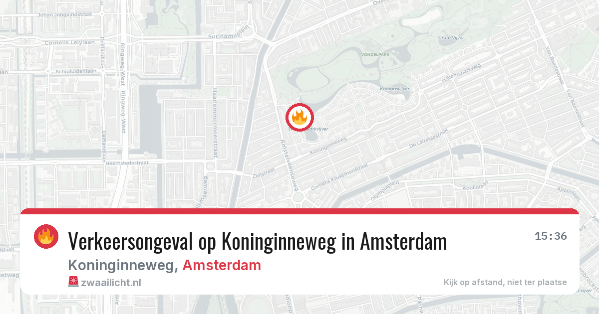 Verkeersongeval op Koninginneweg in Amsterdam — 23 mei 2026