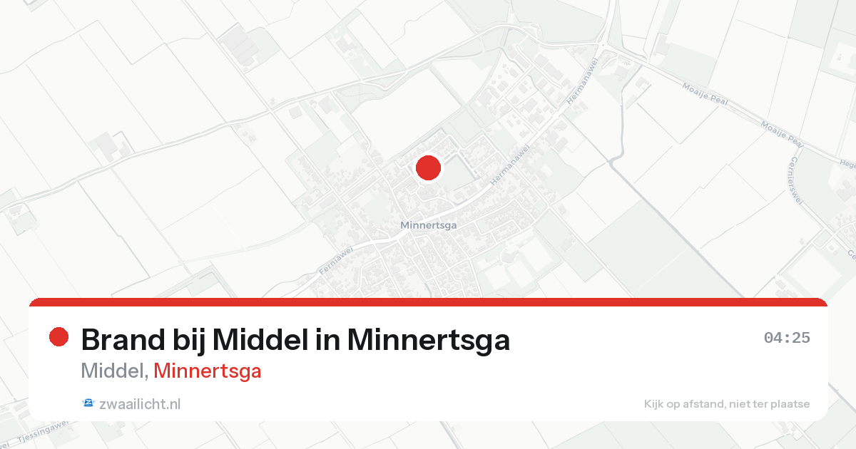 Brand bij Middel in Minnertsga — 8 aug 2026