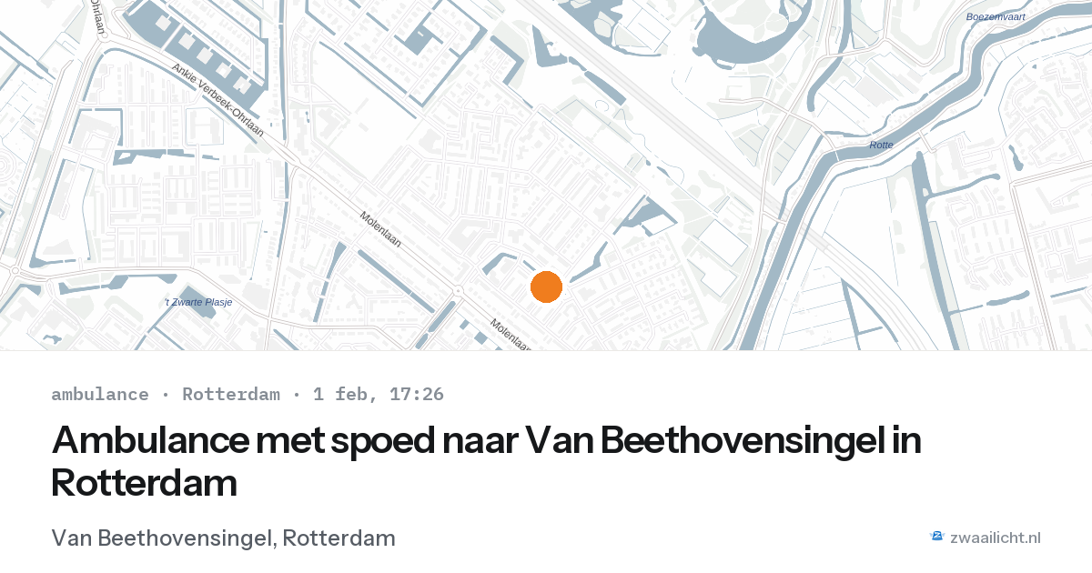 Ambulance met spoed naar Van Beethovensingel in Rotterdam — 1 feb 2026
