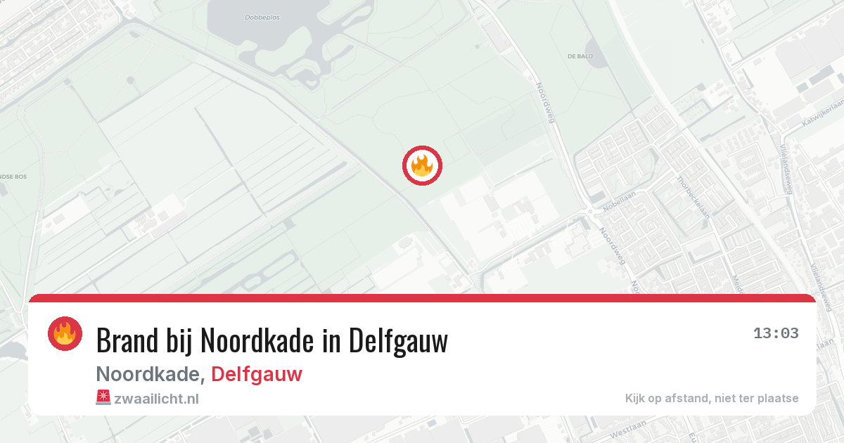 Brand bij Noordkade in Delfgauw — 27 mei 2026