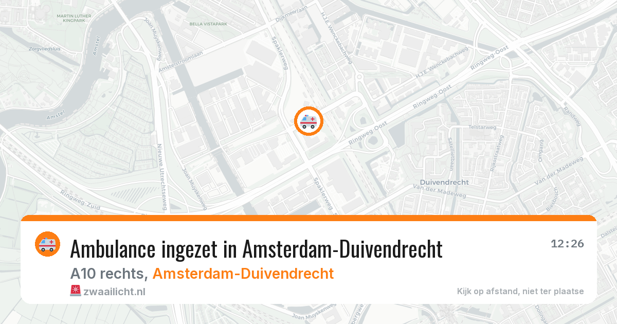 Ambulance ingezet in Amsterdam-Duivendrecht — 13 aug 2026