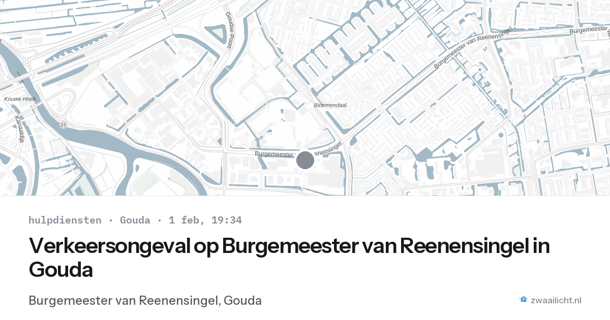 Verkeersongeval op Burgemeester van Reenensingel in Gouda — 1 feb 2026