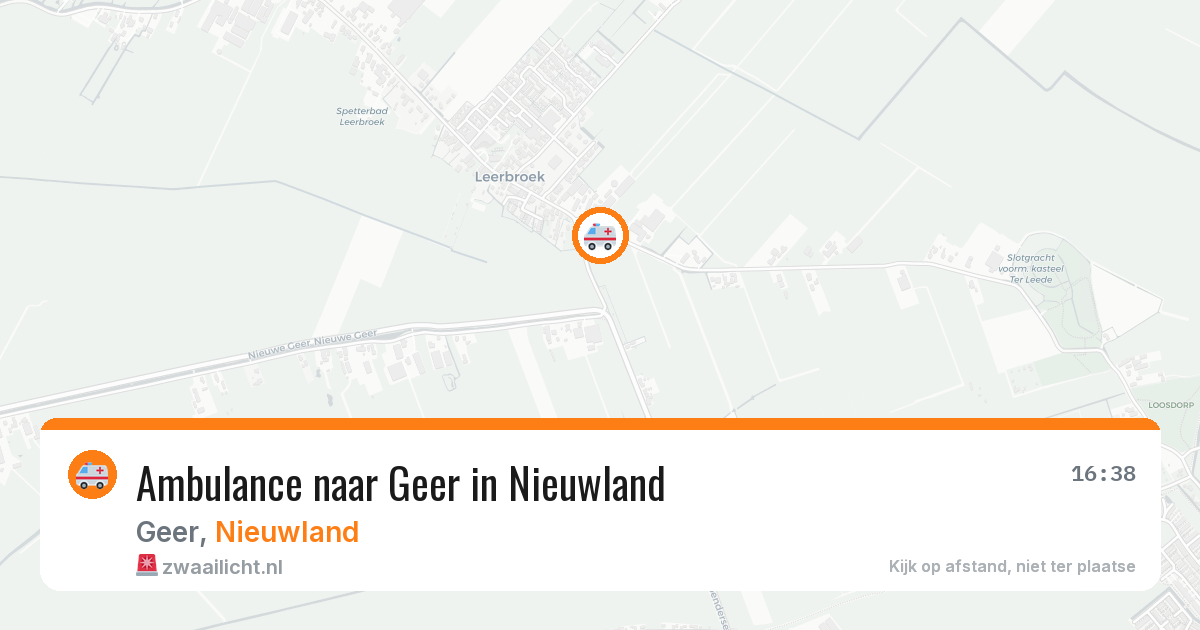 Ambulance naar Geer in Nieuwland — 24 mei 2026