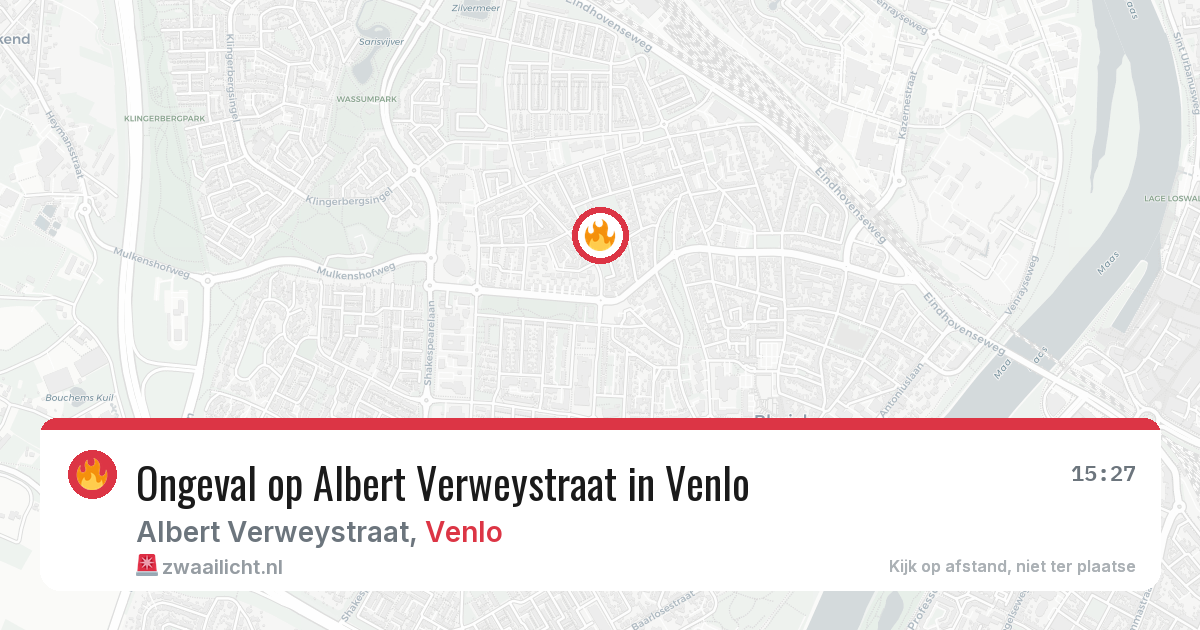 Ongeval op Albert Verweystraat in Venlo — 6 aug 2026