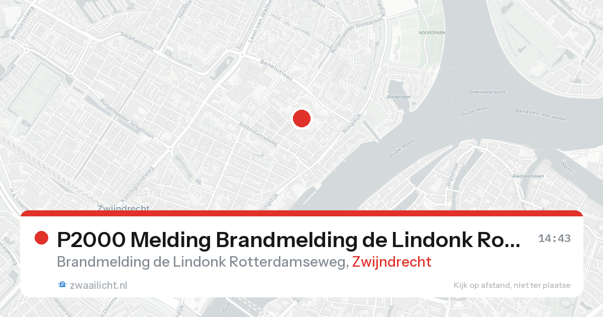 P2000 Melding Brandmelding de Lindonk Rotterdamseweg, Zwijndrecht — 7 feb 2026