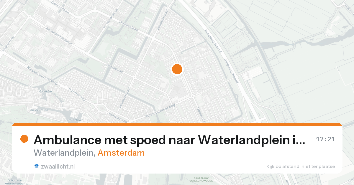 Ambulance met spoed naar Waterlandplein in Amsterdam — 17 aug 2026
