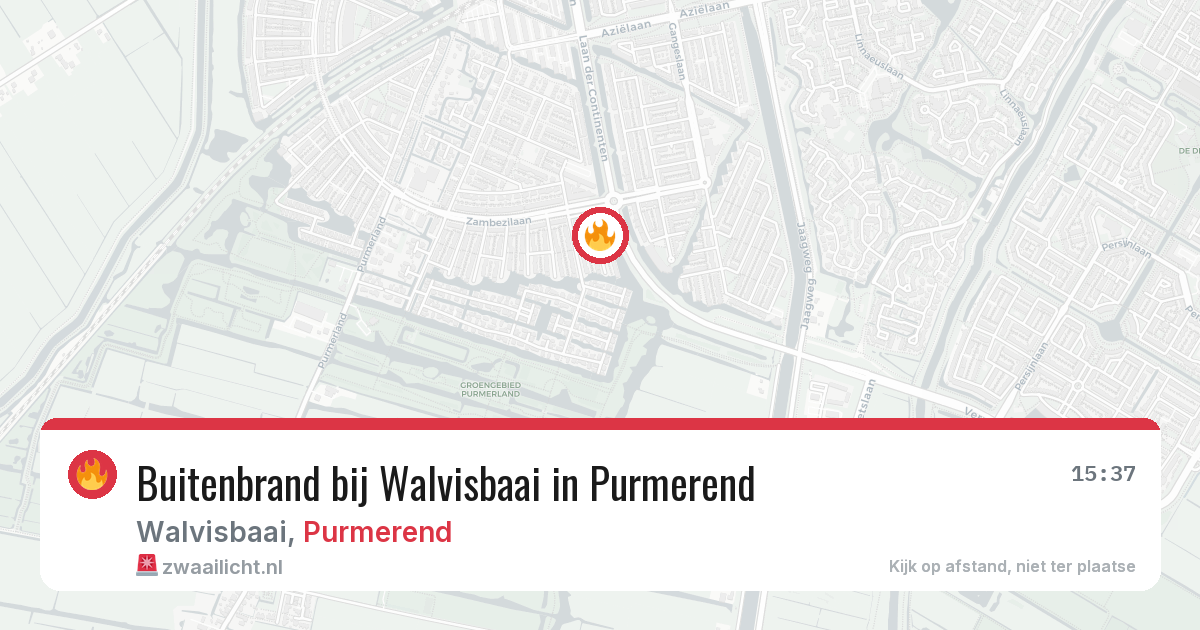 Buitenbrand bij Walvisbaai in Purmerend — 25 jul 2026