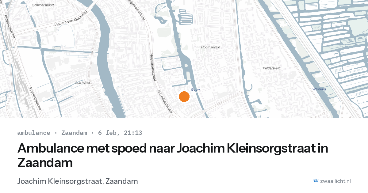 Ambulance met spoed naar Joachim Kleinsorgstraat in Zaandam — 6 feb 2026