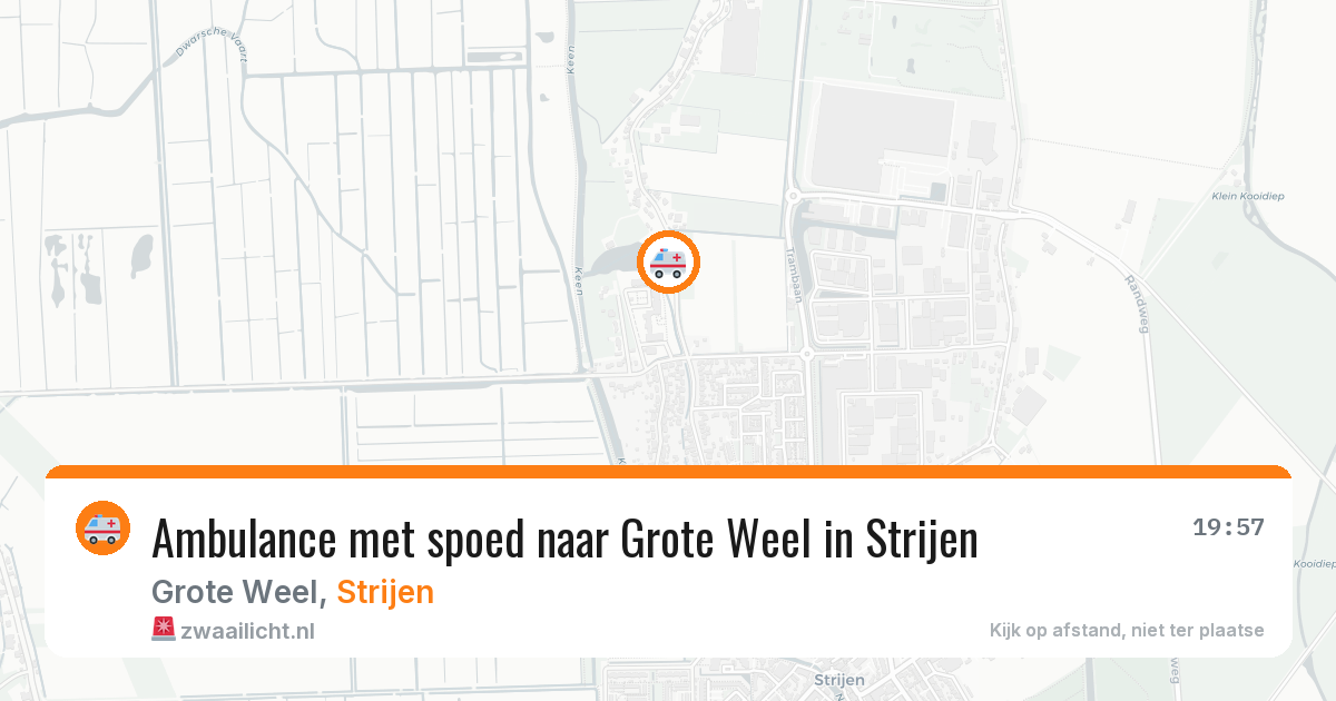 Ambulance met spoed naar Grote Weel in Strijen — 13 mei 2026