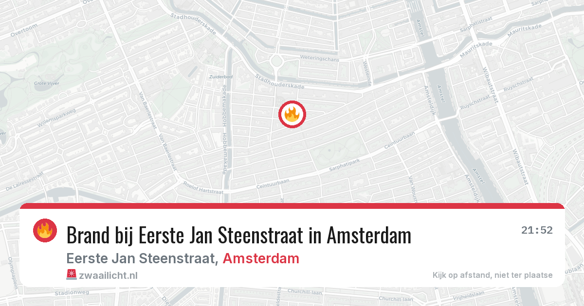 Brand bij Eerste Jan Steenstraat in Amsterdam — 10 apr 2026