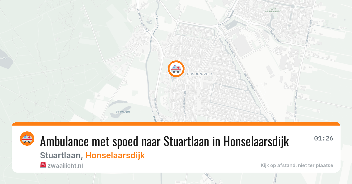 Ambulance met spoed naar Stuartlaan in Honselaarsdijk — 9 jul 2026