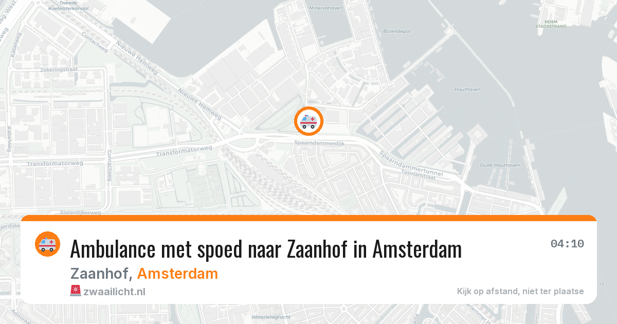 Ambulance met spoed naar Zaanhof in Amsterdam — 15 aug 2026