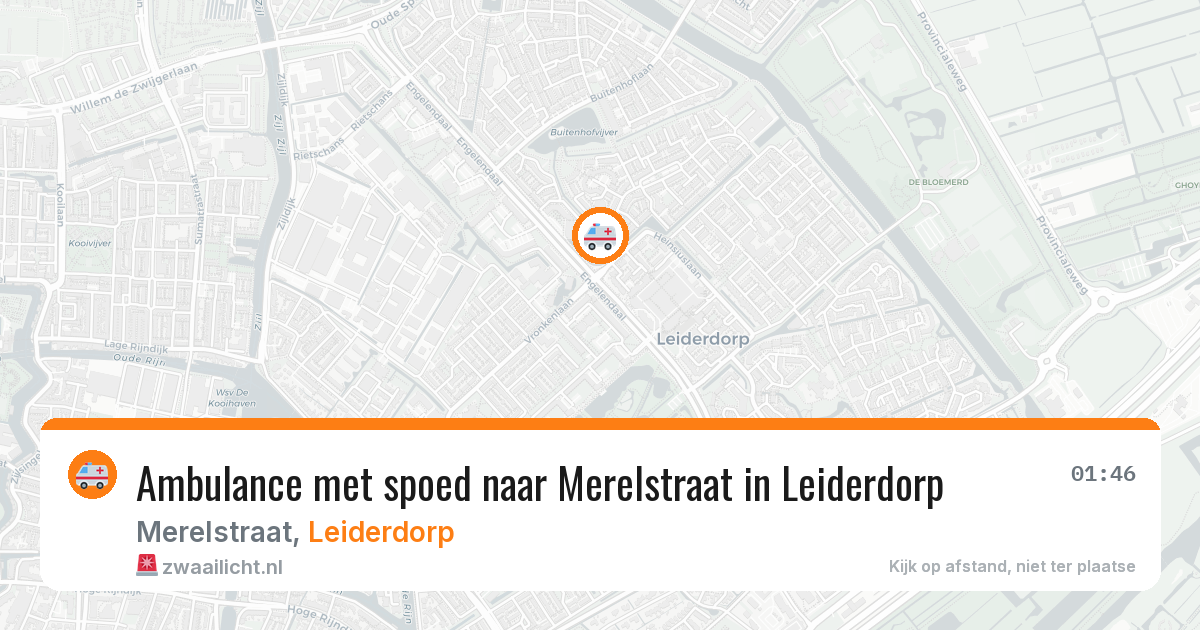Ambulance met spoed naar Merelstraat in Leiderdorp — 12 aug 2026
