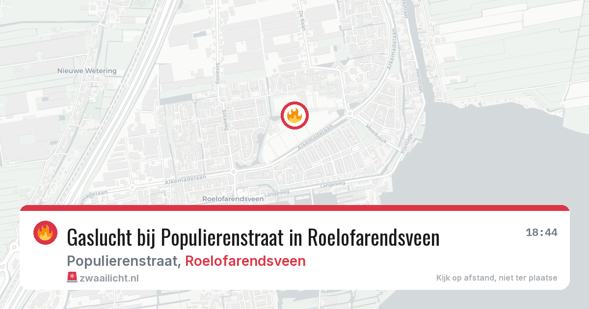 Gaslucht bij Populierenstraat in Roelofarendsveen — 23 jul 2026