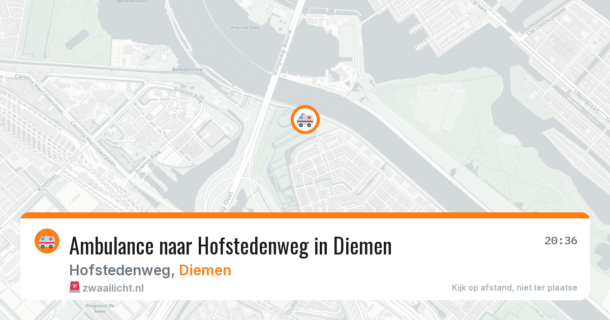 Ambulance naar Hofstedenweg in Diemen — 8 jul 2026