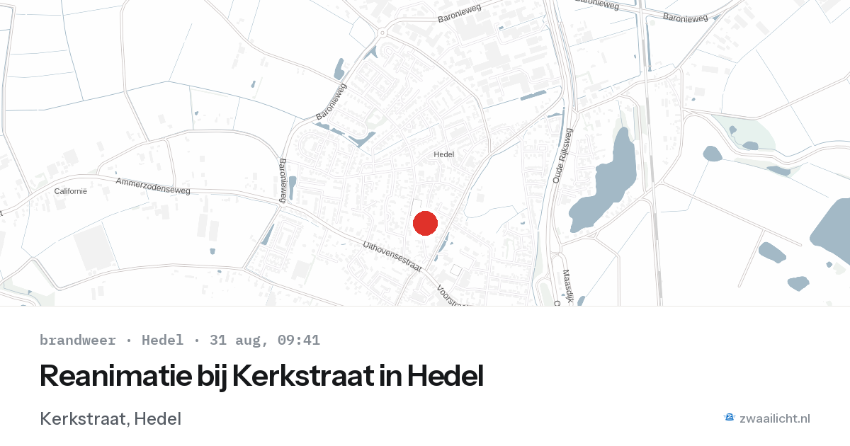 Reanimatie bij Kerkstraat in Hedel — 31 aug 2026