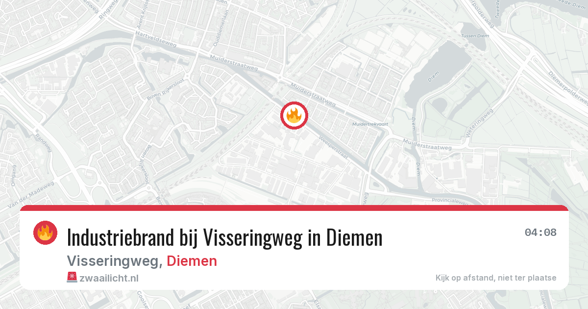 Industriebrand bij Visseringweg in Diemen — 25 jun 2026