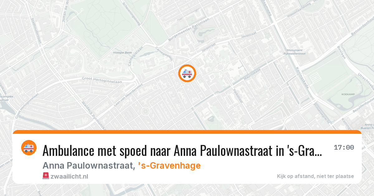 Ambulance met spoed naar Anna Paulownastraat in 's-Gravenhage — 18 mrt 2026