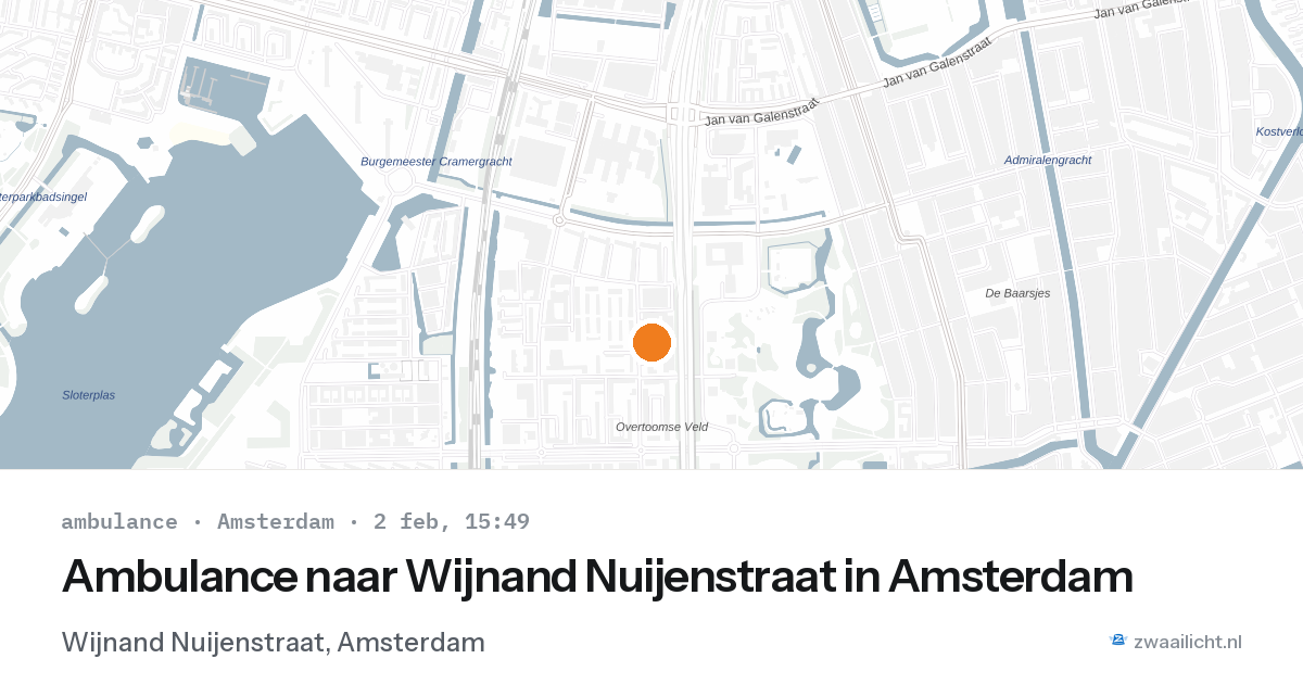 Ambulance naar Wijnand Nuijenstraat in Amsterdam — 2 feb 2026