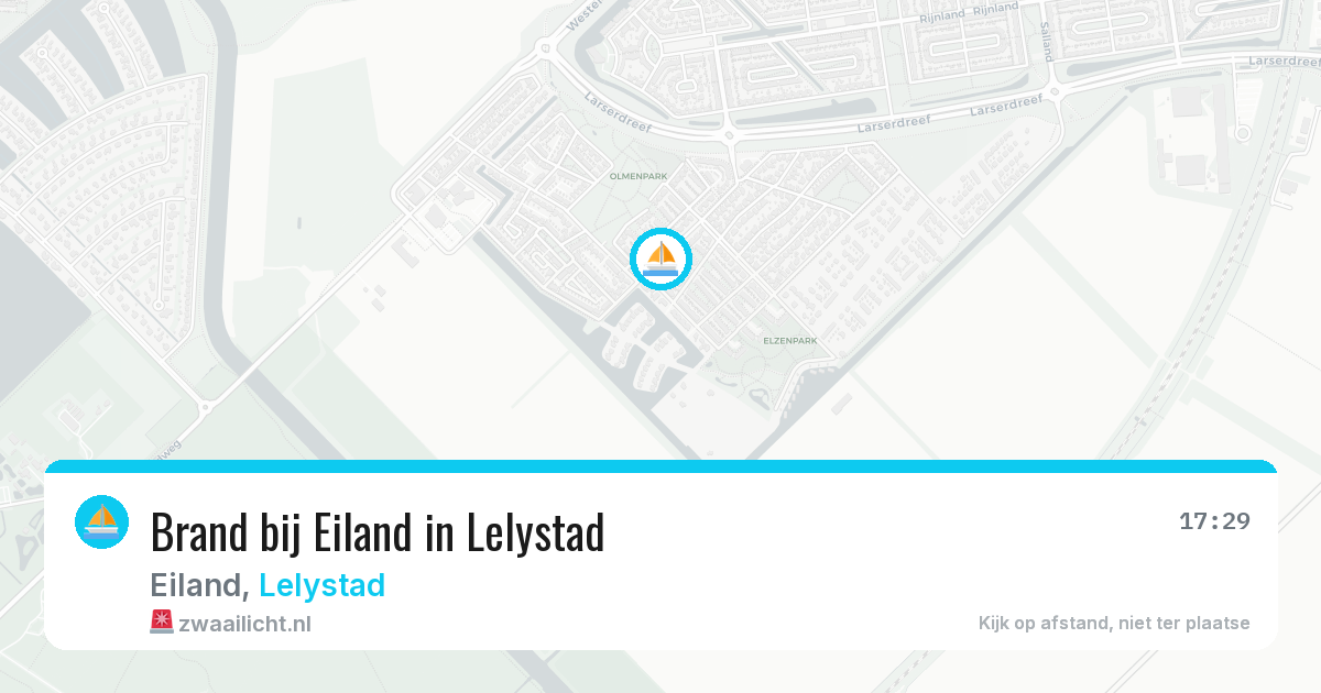 Brand bij Eiland in Lelystad — 20 jun 2026