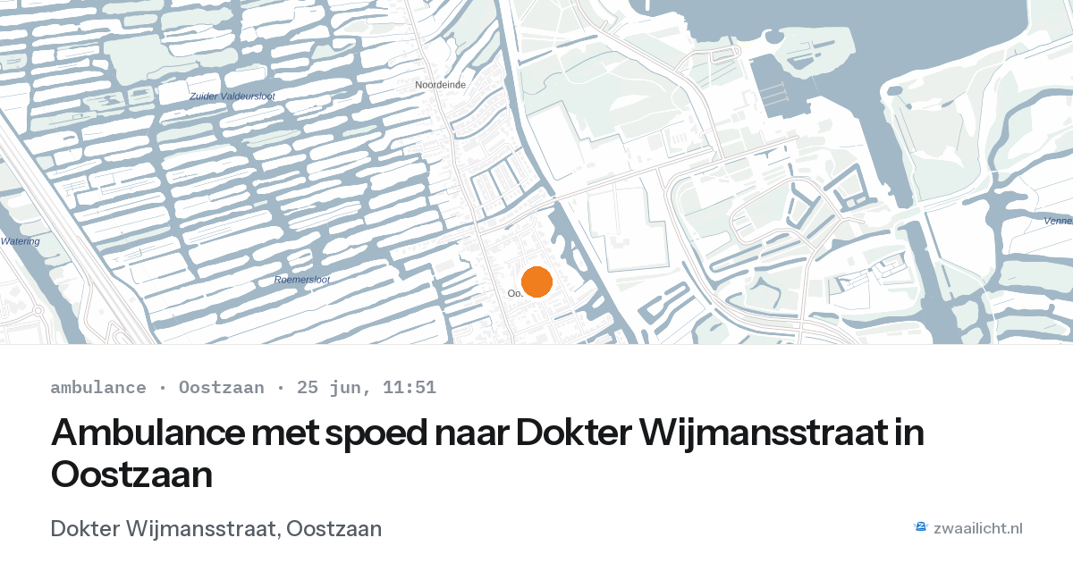 Ambulance met spoed naar Dokter Wijmansstraat in Oostzaan — 25 jun 2026