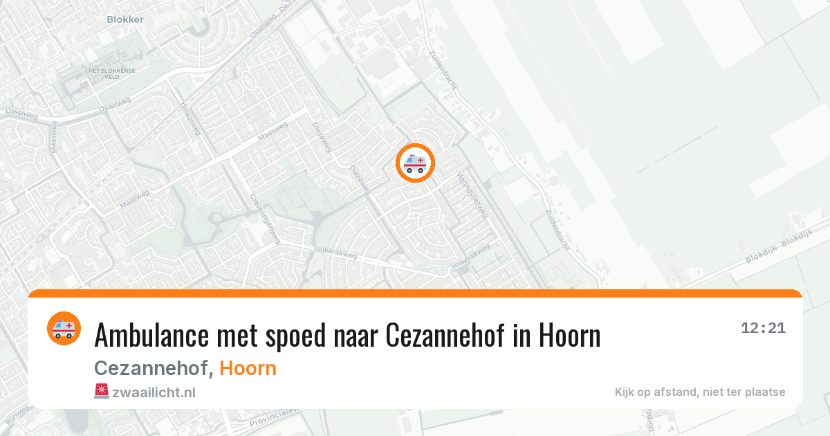 Ambulance met spoed naar Cezannehof in Hoorn — 12 aug 2026