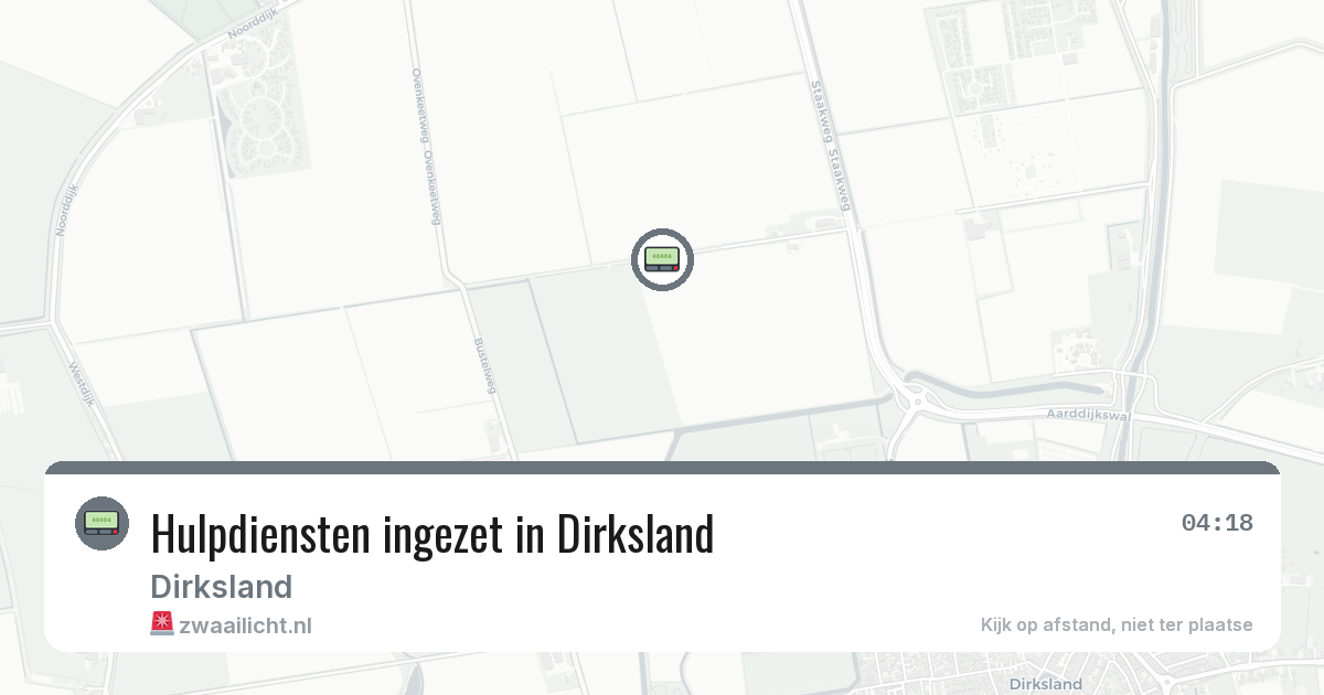 Hulpdiensten ingezet in Dirksland — 14 aug 2026 | 🚨 Zwaailicht.nl