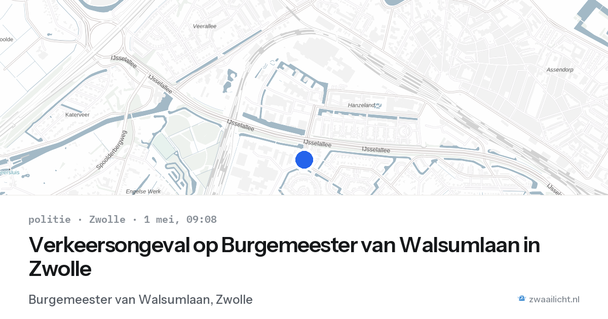 Verkeersongeval op Burgemeester van Walsumlaan in Zwolle — 10 mrt 2026