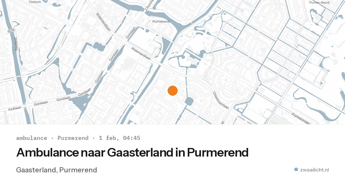 Ambulance naar Gaasterland in Purmerend — 1 feb 2026