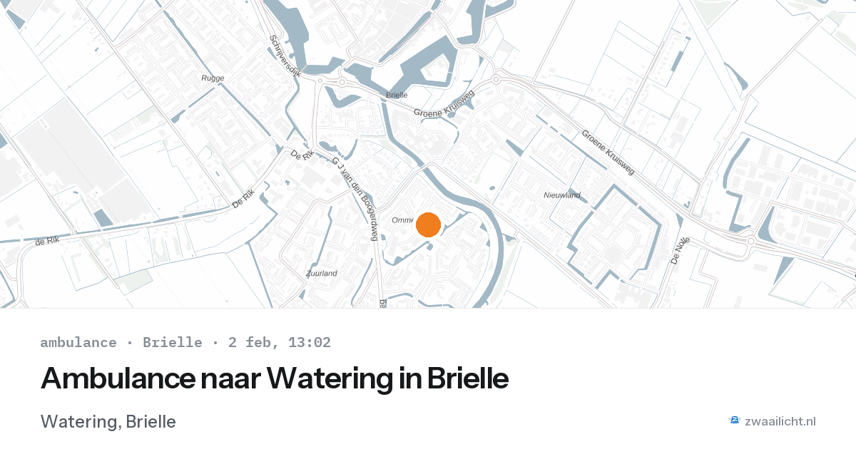 Ambulance naar Watering in Brielle — 2 feb 2026